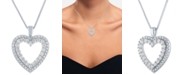 Forever Grown Diamonds Lab-Created Diamond Heart Pendant Necklace (3/4 ct. t.w.) in Sterling Silver, 16" + 2" extender